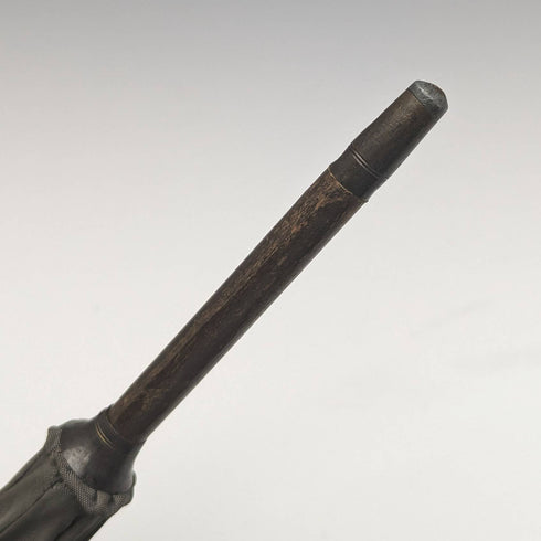 1919年 英国アンティーク 紳士用ブアンブレラ グリーン 純銀製 丸ハンドル 87cm